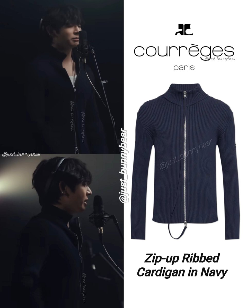just_bunnybear's tweet photo. Same Same- But quite different 💙

Jungkook Swim Studio Ver: Courr��ges Zip-up Ribbed Cardigan - A fitted, ribbed cardigan w a high collar &amp; full silver zip, 

Taehyung WV: 261006 CELINE Cashmere Sweater w Sailor Collar - A ribbed cashmere sweater a wide sailor collar &amp; short zip https://t.co/txBOeCYAyR