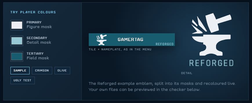 NicmeistaR's tweet photo. To celebrate the progress on Reforged, I thought of a fun event. 

We're running community submissions for emblems, the top 5 will get added to the game with your name in the description.  Keep it fun!

 https://t.co/XMctlkPnwf https://t.co/fk6UH8ga5N