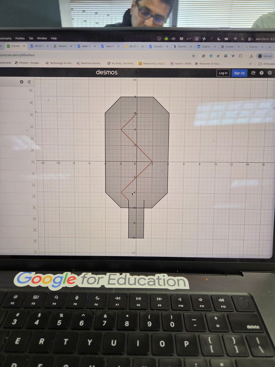disdstemmath's tweet photo. Our "Monday Math Therapy" was inspired by the State Fair of Texas, graphing equations with domain and range restrictions. This is how we do it! @Dallasacademics @AaronDaffern @DrElenaSHill https://t.co/Ptu88qBI9Y