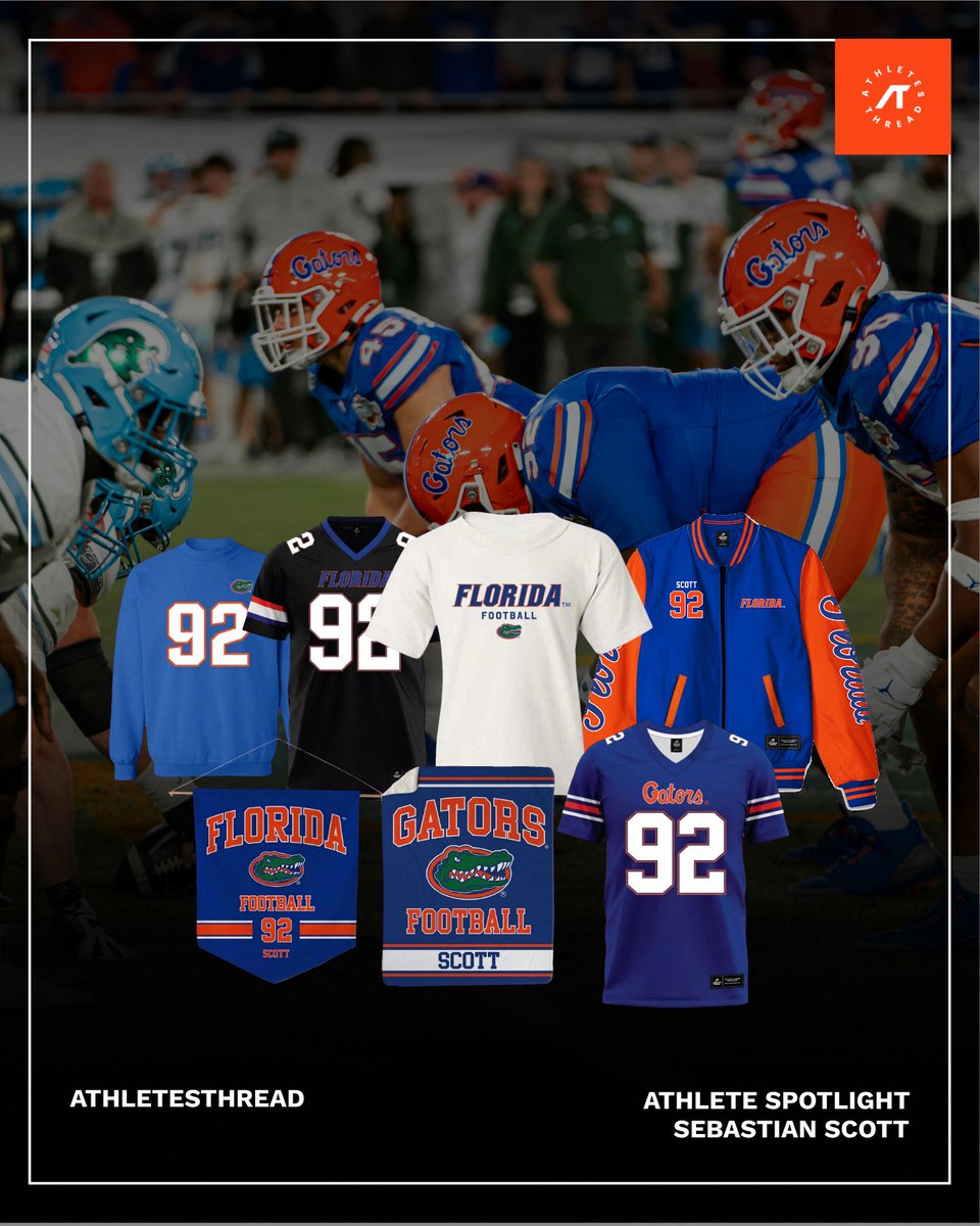 GatorThreads's tweet photo. 🔥 Athlete Spotlight: Sebastian Scott! 🏈

Florida’s playmaker is ready to make his mark. Rep Sebastian and show your support with his official NIL merch! 🐊

🛒 Shop Sebastian Scott’s collection, link in bio!

https://t.co/Jb0gDCSlmg

with @Bas_scott https://t.co/NWra3NF4fp