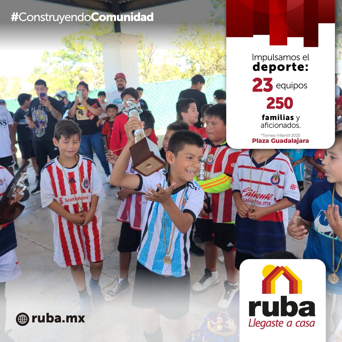 CasasRuba's tweet photo. ⚽️ 23 equipos, 250 jugadores, familias y aficionados unidos por el deporte. 💚​

En 2025, nuestro Torneo Infantil de Fútbol reunió a la comunidad para disfrutar, convivir y fortalecer valores a través del deporte. 🏡✨​

Porque cuando jugamos juntos, también construimos comunidad.​

#TorneoInfantil #RubaLlegasteACasa 🏡