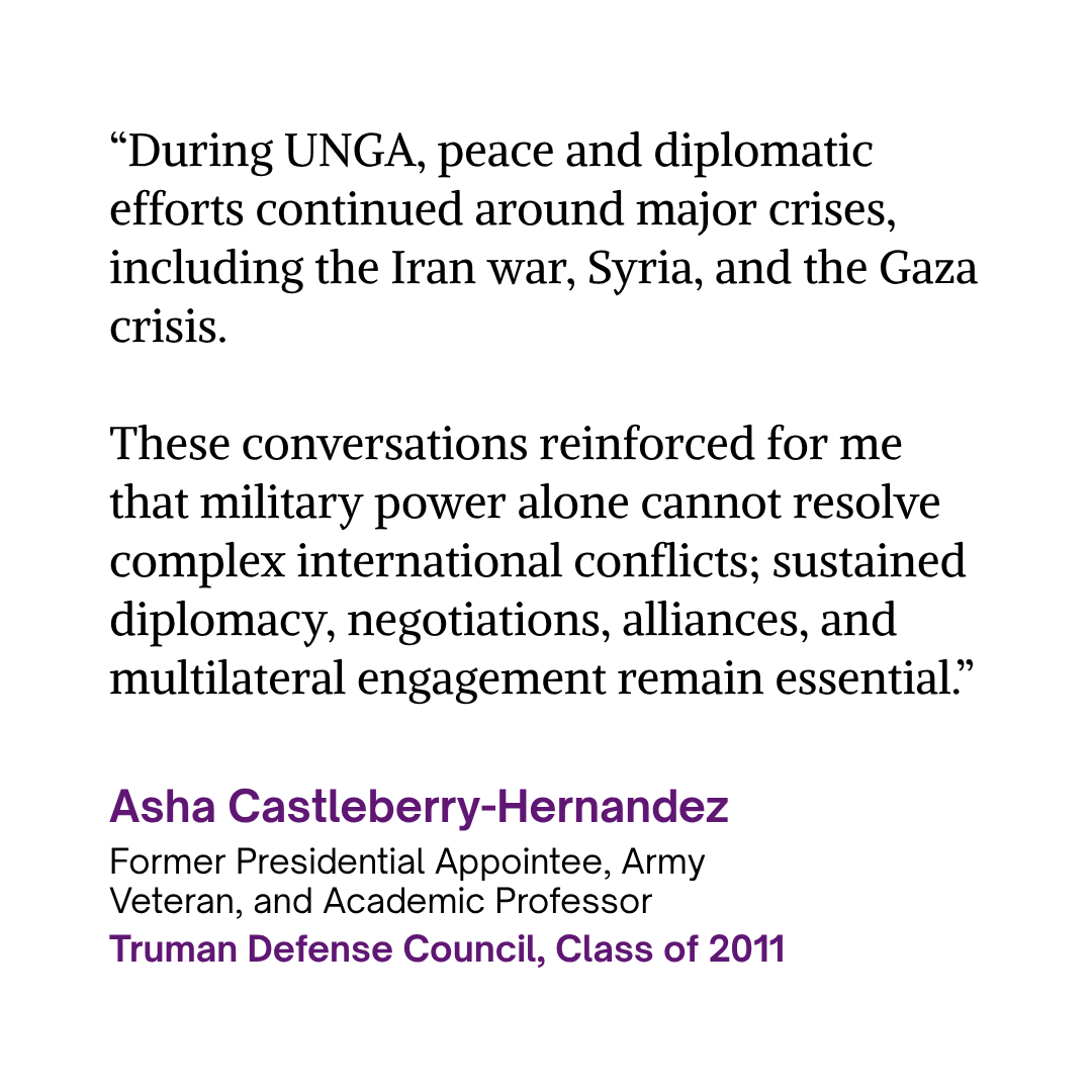 TrumanProject's tweet photo. Three Truman members share their takeaways from #UNGA81, and what this year’s gathering means for American #leadership, #diplomacy, and the international order.
Read their full perspectives in our blog, The Truman View. Link in bio. @AshaCastleberry @joshua_richards https://t.co/oSXmKj5R9B