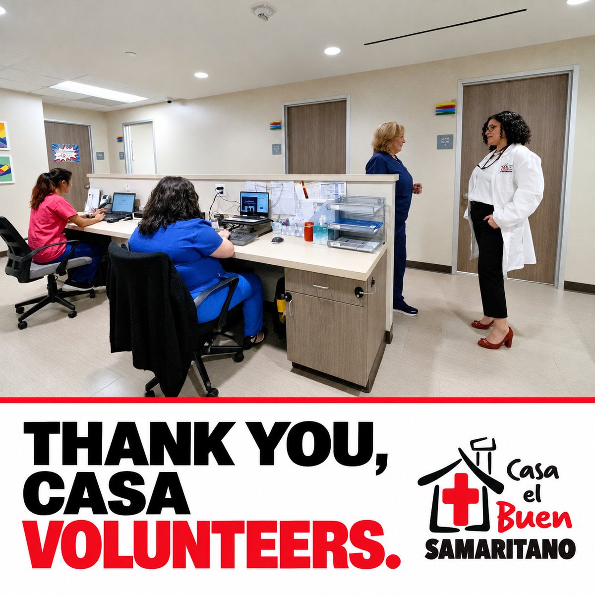 casaelbuen's tweet photo. Casa volunteers, thank you. Your time, skill, and patience help neighbors receive care. Whether you serve patients or help the ministry run, your work matters.
 
 Verse of the week
“Go and do likewise.”
 LUKE 10:37 https://t.co/swV0iG8CJS