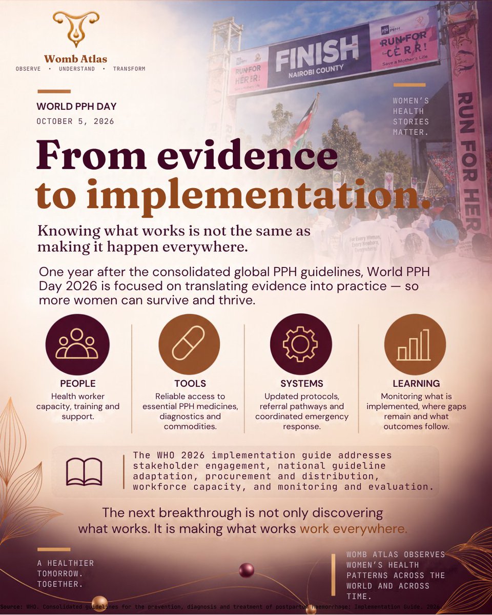 wombatlas's tweet photo. Today is #WorldPPHDay.
The science has moved. Now we need to make what works work everywhere.
And we need to see beyond the emergency to the woman's health journey before and after it.
See the emergency. See the woman beyond it.
#MaternalHealth #WombAtlas https://t.co/kCsP9Vm44y