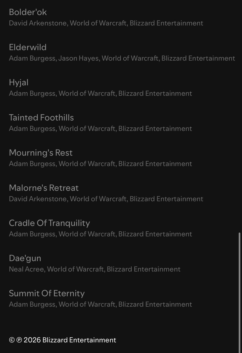 AdamBurgessVGM's tweet photo. The soundtrack for World of Warcraft: Forever releases on October 13th and is available to pre-save now!

Excited for people to hear it. Hope everyone is enjoying the beta ❤️ https://t.co/g4rRmusAyR