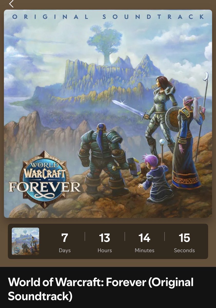 AdamBurgessVGM's tweet photo. The soundtrack for World of Warcraft: Forever releases on October 13th and is available to pre-save now!

Excited for people to hear it. Hope everyone is enjoying the beta ❤️ https://t.co/g4rRmusAyR
