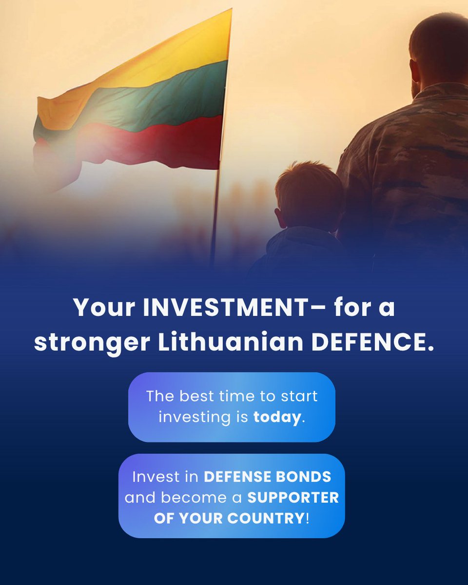 LithuaniaFinMin's tweet photo. Happy 10th #WorldInvestorWeek.

We shine our spotlight on defense bonds🛡️ as a tool for financial resilience that allows investors to support national security. https://t.co/1eNPR5PUh1