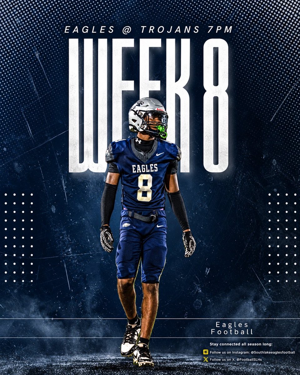 FootballSlhs's tweet photo. WEEK 8️⃣

DISTRICT ON THE LINE 🏆

The stakes don’t get much bigger than this❗️

South lake 🆚 Evans

🗓️ : Oct 9th
⏰ : 7:00 PM
📍 : Trojan Stadium

#SoarEaglesSoar 🦅 https://t.co/xBpyM9i5J2