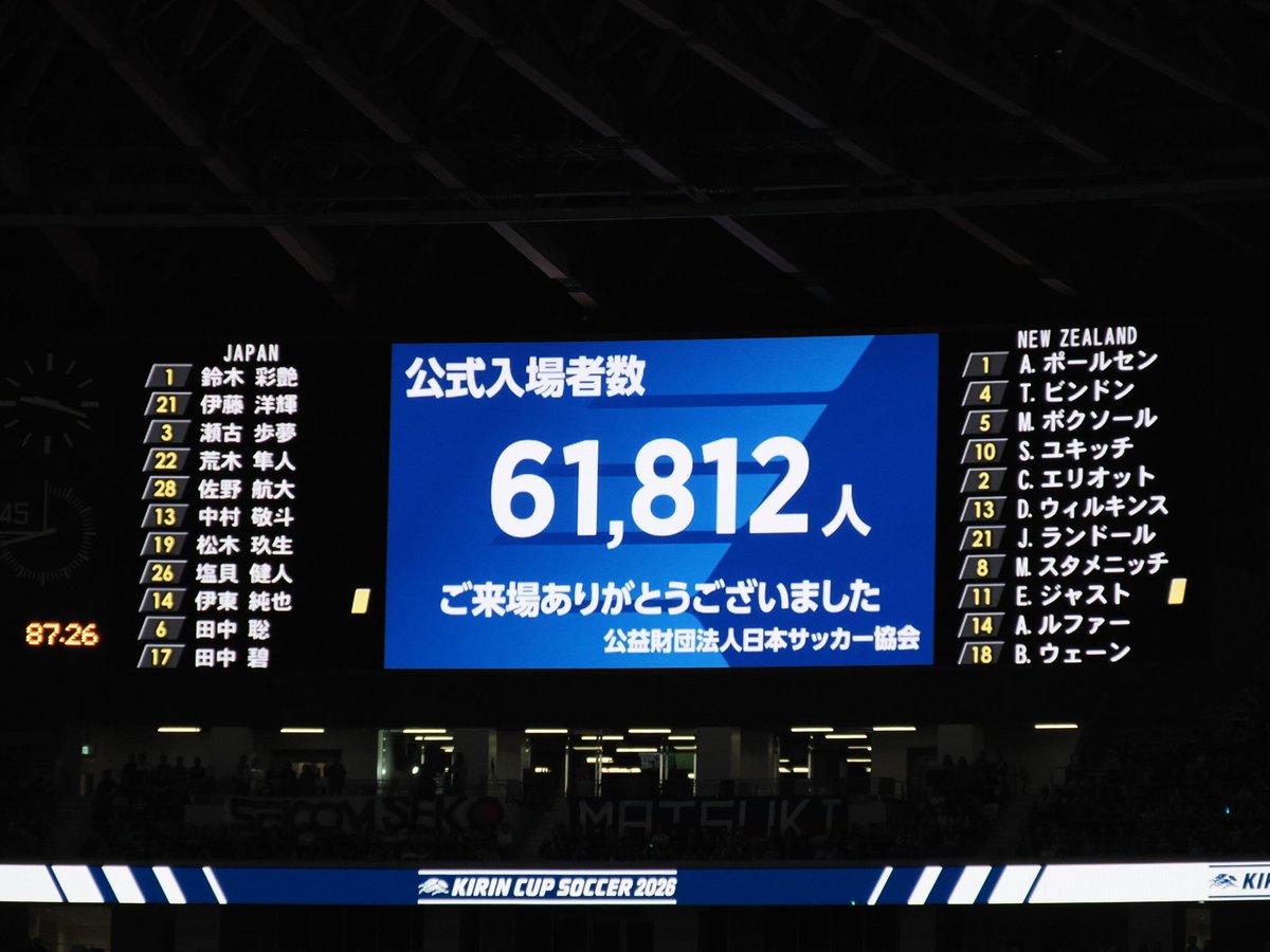 sapbeerlove's tweet photo. 国立競技場
日本代表　vs　NZ
61812人！！ https://t.co/LEWFMf1I0w