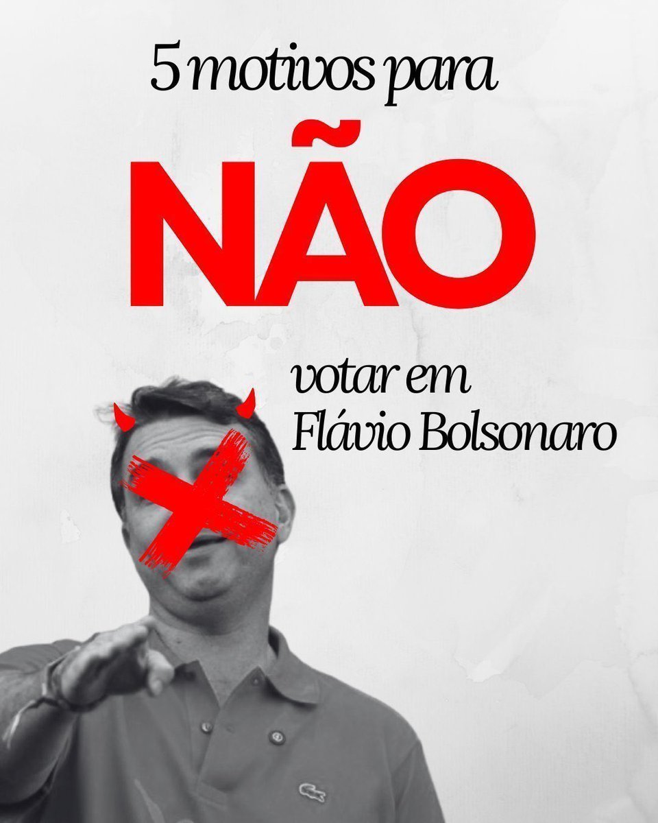 thepriolis's tweet photo. o óbvio as vezes precisa ser dito né!

5 motivos para NÃO votar em Flávio Bolsonaro no segundo turno!

#Eleições2026 #EleNão https://t.co/l3BUFHxpdp
