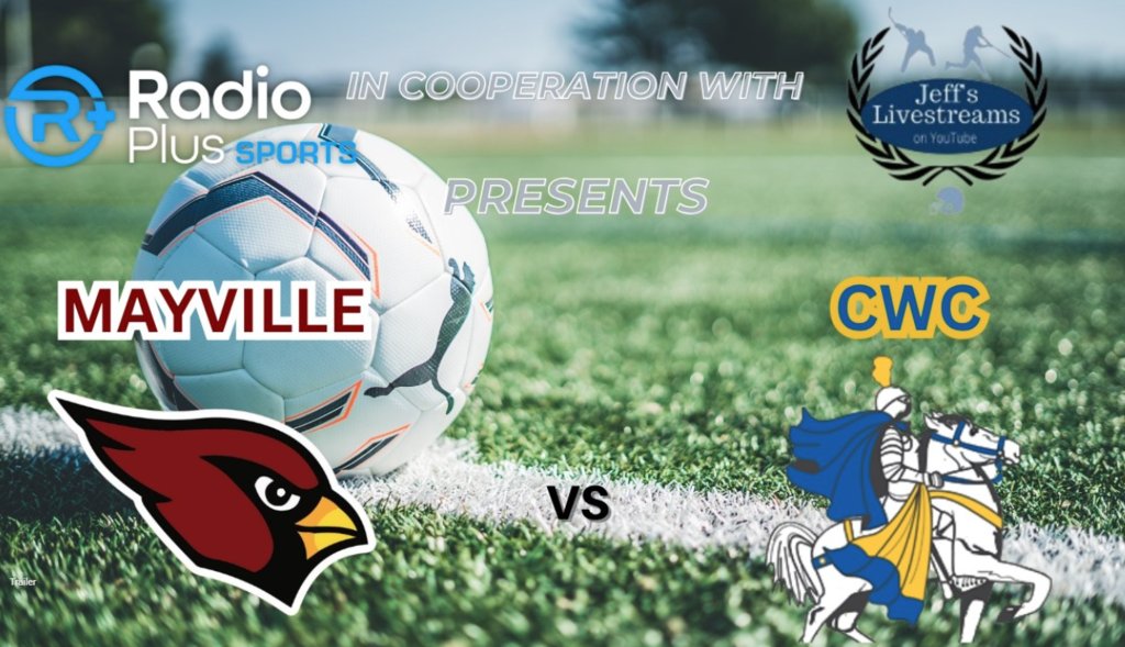 MayvilleSD1's tweet photo. Jeff's Livestreams, in cooperation with Radio Plus Sports, will stream the boys' soccer match as our Mayville Cardinals travel to Central Wisconsin Christian on Monday, 10/5. Match begins 7pm. GO CARDS!! #mayvillecardinals #mayvilleschools #cardinalpride https://t.co/XM5ft1lFRg