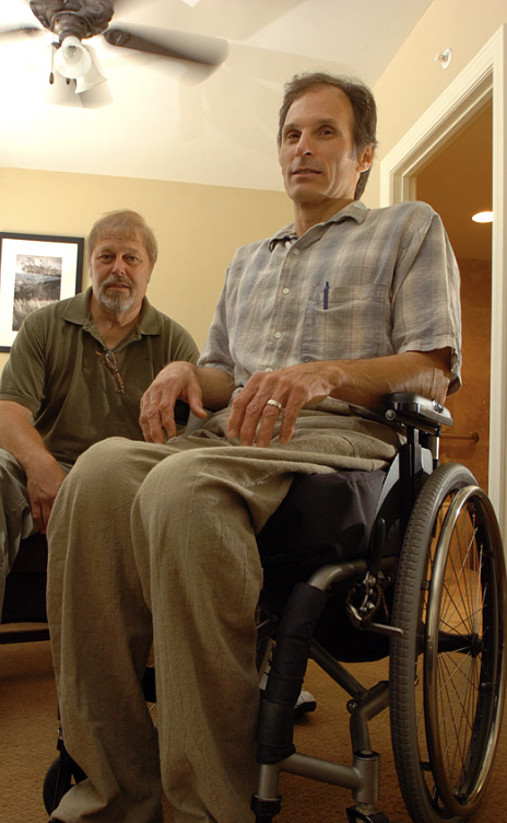 funder's tweet photo. I keep thinking about Robert Mikesic. Paralyzed from the mid-back down. Votes by mail. His ballot took three weeks to reach him. Kansas Republicans passed a law to toss ballots that come in late. He sued. https://t.co/LzuuKePgr3 https://t.co/9BizqGsN4z