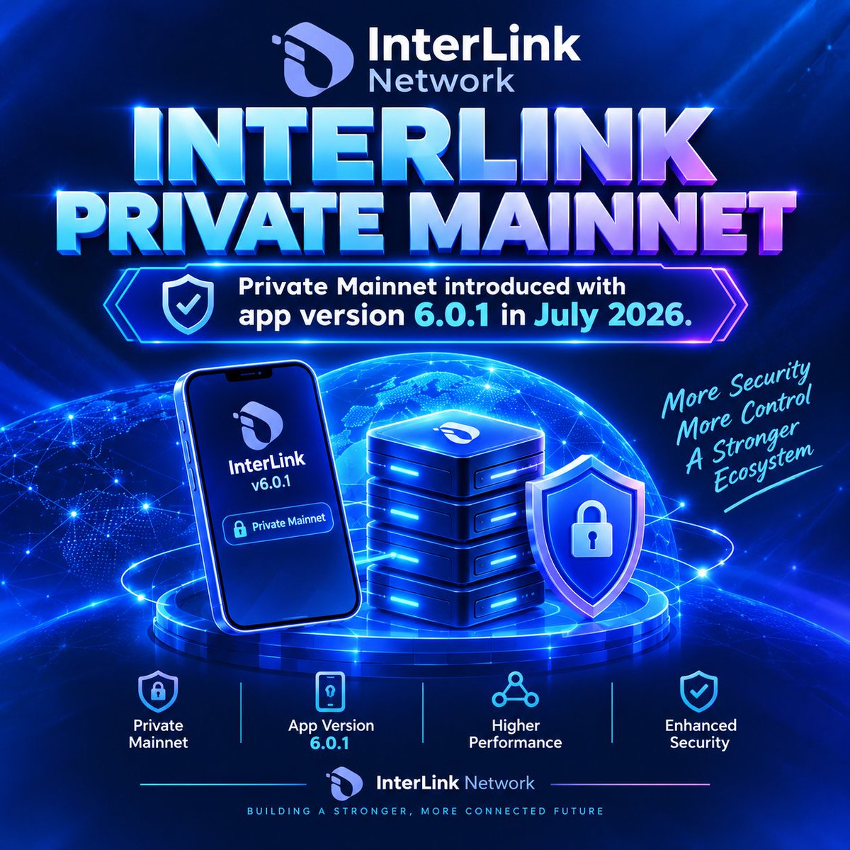 kanugula1984's tweet photo. InterLink Private Mainnet — Private Mainnet introduced with app version 6.0.1 in July 2026.#InterLink #ITLG #ITL #InterLink https://t.co/1NmemKpBkd