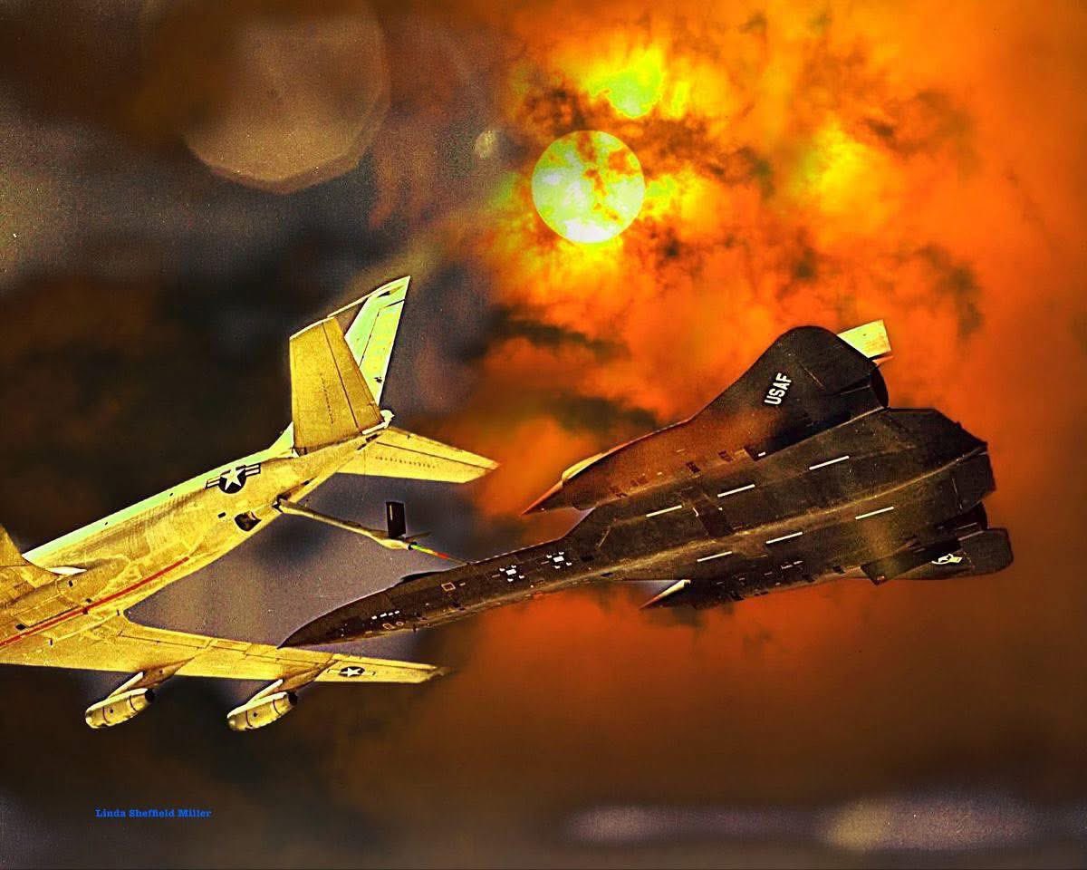 Habubrats71's tweet photo. WHY￼ DID THE SR-71 REFUEL AFTER TAKE-OFF? 
Not for the reasons you might think.

Shortly after takeoff, the SR-71 rendezvous with a specially modified KC-135Q tanker at 25,000ft ￼ and top up the jet’s tanks with specially developed JP-7 fuel. ￼ The fuel was manufactured to be very difficult to ignite or explode.
This purged the tanks of air, and as the fuel was burned the resulting void was filled with gaseous nitrogen (LN2) to prevent inadvertent fuel vapor ignition from the hot, wet tanks. 
This is the reason why there was a refueling so shortly after takeoff, it was not because of the leaking of the fuel. (It did leak, but not that much)￼ It was to prevent the combustion of the fuel. 
A yo-yo flight was possible. This procedure, known as the "yo-yo," was necessary for a few missions that required the SR-71 to accelerate to Mach 3+ immediately after takeoff.   It was very difficult to purge all of the nitrogen out of the air, but they could do it.. To purge the air out of the SR-71 was imperative to its safety. 

Here is a quote from SR 71 pilot Rich Graham “The JP-7 fuel reaches temperatures well over 300 degrees F. during Mach 3 cruise. , making the fumes in each of the six fuel tanks very volatile and potentially explosive. The metal skin of the aircraft approaches 400 degrees F., adding to the volatility of the fuel inside the tanks. 
One of our aircraft's limitations was a maximum speed of Mach 2.6 without an inert atmosphere inside the fuel tanks.

“The aircraft had three liquid nitrogen Dewar flasks containing 260 liters of liquid nitrogen, located in the nose wheel well. The only way to ensure a 100 percent inert atmosphere in each fuel tank was to refuel the plane in-flight completely said it full of JP-7, allowing ambient air in each fuel tank to vent overboard. 

Once full of fuel, gaseous nitrogen would now dominate each fuel tank’s empty space above as it burned off JP-7. The nitrogen gas pressurized each fuel tank to 1.5 psi above ambient pressure and inerted the space above the heated fuel to prevent autogenous ignition. This is why we refueled after takeoff."
"Then we could safely accelerate beyond Mach 2.6.” 
“There was one other way of achieving tank inerting, called a Yo-Yo.  
How was the tank pressurizable if ambient air in the ullage could vent overboard ??
We're the tank vents valveable ??
Open only during fuel top-off operations ?? asked John Nichols 

During the refueling the fuel vent system is opened allowing the ambient air to vent overboard. When the refueling is completed and IFR door closed the fuel vent closes. Now you have 1.5 psi head pressure in tanks. 
Liquid Nitrogen = LN2
Gaseous Nitrogen = N2 answer by Floyd Jones
The majority of the time the SR-71 was refueled immediately after takeoff, but there were exceptions to the rule, and there would be a yo-yo by maintenance. This occurred at Kadena Airbase, Okinawa when the flights were so short that it wasn’t necessary to refill. 
Written by Linda Sheffield c