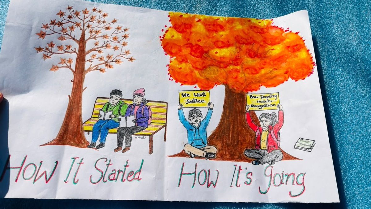 Bar_aaan's tweet photo. Day 15|Day 7 of hunger strike

Countless autumns passed, the Chinar grew tall..
Its leaves turned gold, then learned to fall
But we are still here, on the same ground..
With closed books and no justice found

We won't move until we get what we deserve 🙌🏻

#Forestry
#SKUAST https://t.co/aARBCq4gFk