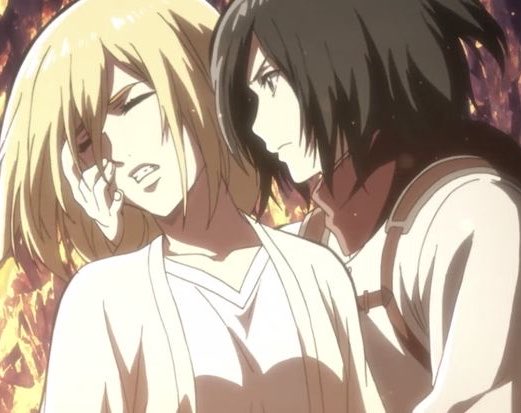 mikasababymama_'s tweet photo. The women were just doing anything so Mikasa could touch them. (Just like me fr) https://t.co/sKwIM2uBRU
