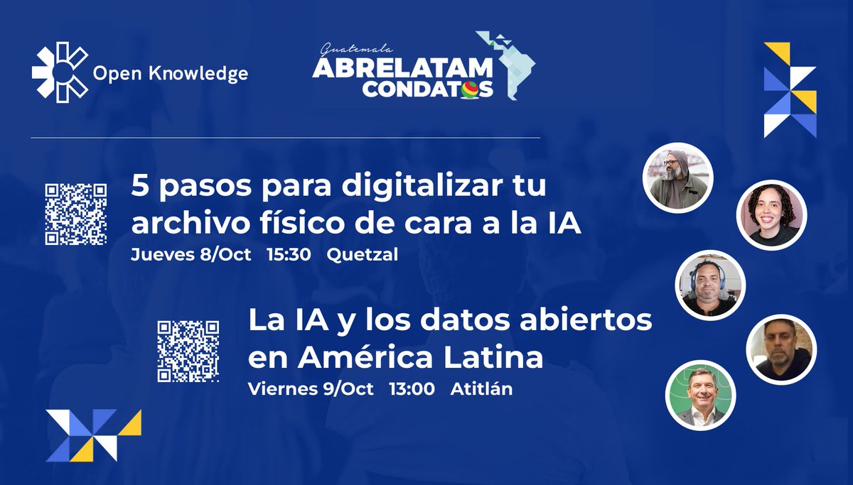 OKFN's tweet photo. ¡Hola, comunidad de #datosabiertos de América Latina: reserven las fechas!

Estamos organizando dos sesiones en @ABRELATAM esta semana en Guatemala con socios clave de los #AILearningLabs para compartir las estrategias implementadas en la región. https://t.co/eUWxOr2DUi