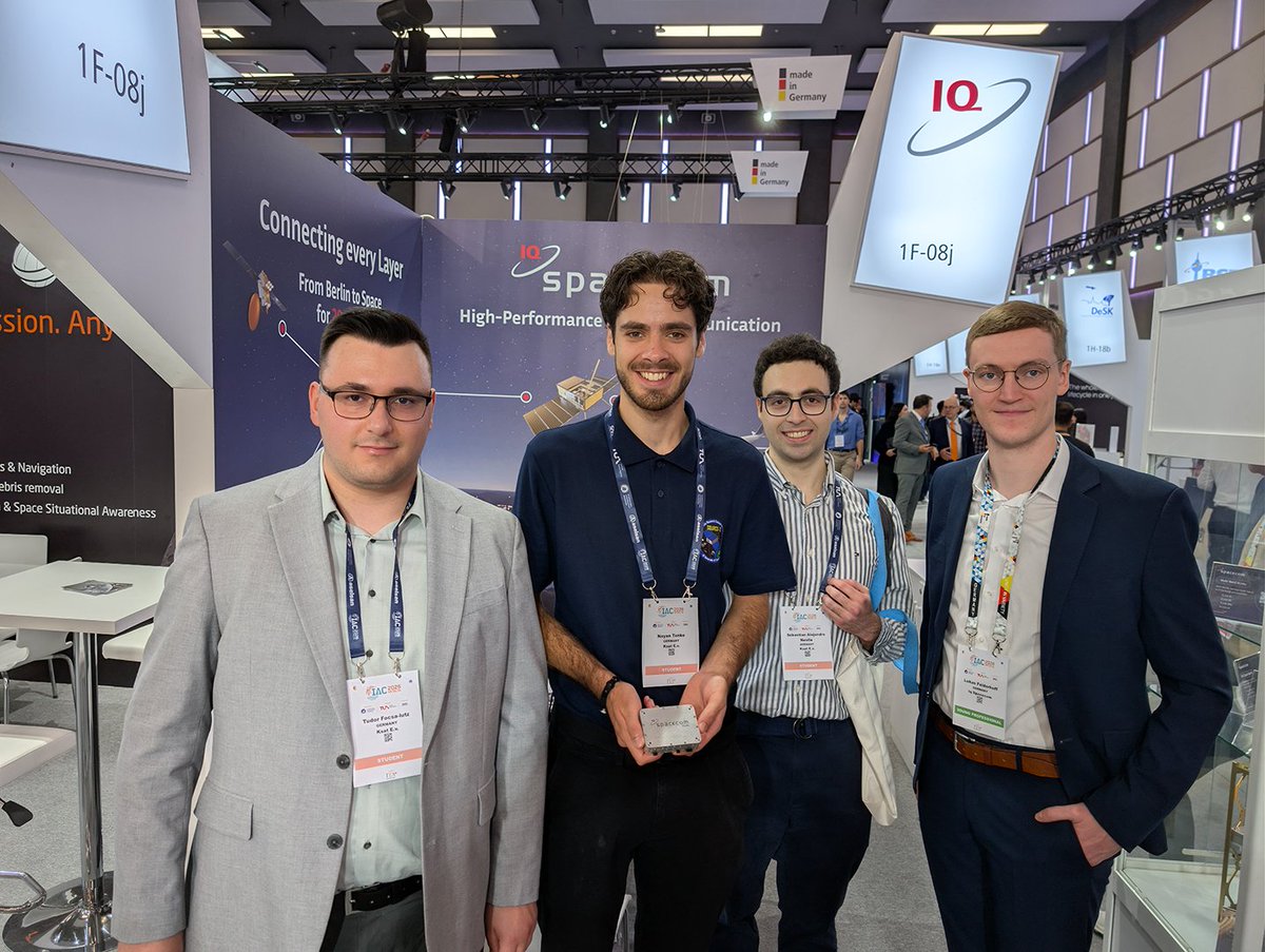 IQspacecom's tweet photo. Great exchanges on the first day of IAC 2026 🛰️🤝 As per the slogan on our giveaway tote bag, today our experts formed new 'connections in space' at our booth 1F-08J inside the German Pavilion. Book your dedicated meeting here:
https://t.co/FojfNvYqeb https://t.co/cTv8GWtJQG