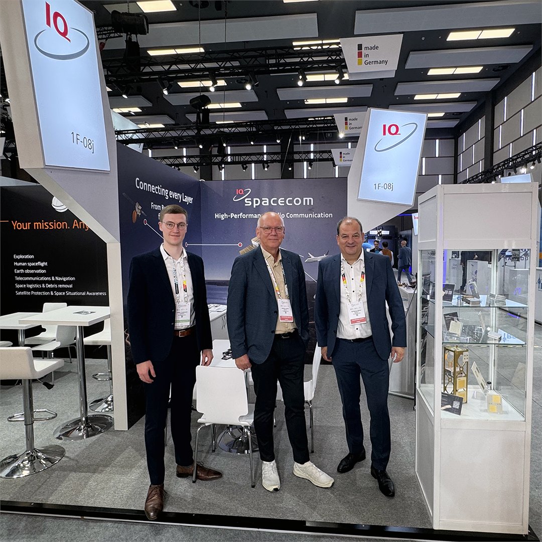 IQspacecom's tweet photo. Great exchanges on the first day of IAC 2026 🛰️🤝 As per the slogan on our giveaway tote bag, today our experts formed new 'connections in space' at our booth 1F-08J inside the German Pavilion. Book your dedicated meeting here:
https://t.co/FojfNvYqeb https://t.co/cTv8GWtJQG