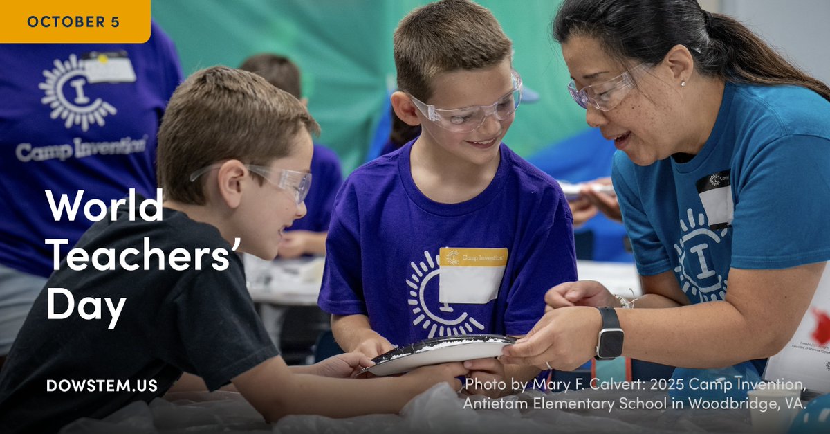 DoW_STEM's tweet photo. Happy World Teachers’ Day! 🍎

Today we celebrate the educators who inspire curiosity, encourage discovery, and help students build the skills and confidence to pursue their STEM dreams. Thank you for all you do. https://t.co/1gIiaJK2x8