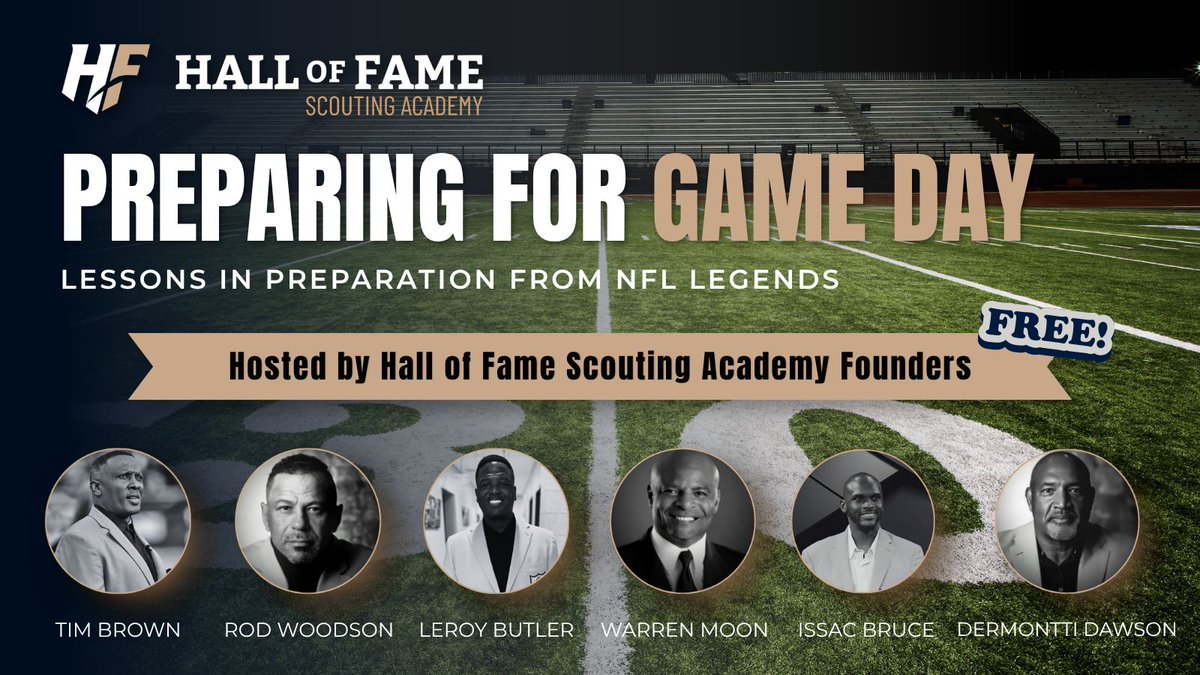 HOFScouting's tweet photo. Join us on October 13th for Preparing for Game Day: Lessons in Preparation from NFL Legends. This webinar is catered towards athletes and their coaches who want to play at the next level.

Registration is now open! https://t.co/GxF42YF3DK https://t.co/Nt7qdRaJ7o