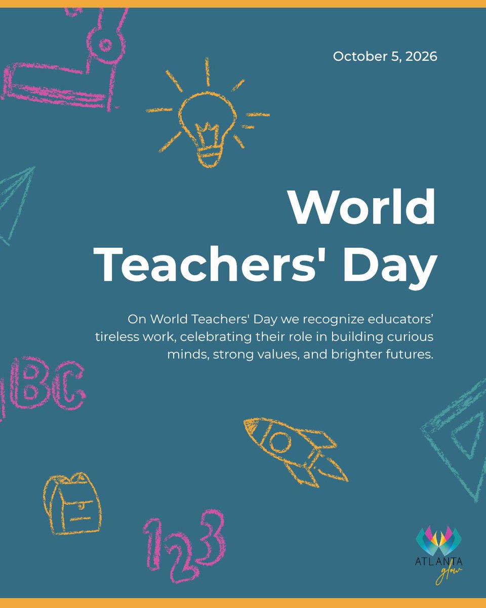 AtlantaGlow's tweet photo. Today, we celebrate the educators who inspire curiosity, nurture confidence, and help shape the leaders of tomorrow. Your dedication helps build curious minds, strong values, and brighter futures. Thank you for all that you do! 🌟 https://t.co/BuqdiXk5l2