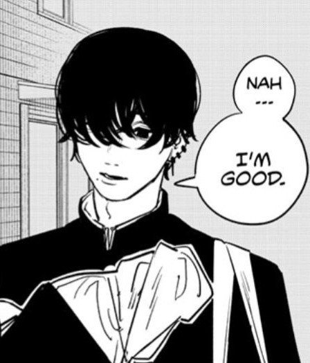 ChatterHiro's tweet photo. @poIarattraction “Nah,”

Silence will fill the room for about 5 seconds before he continues his sentence. Taking his sweet time to think about, what is that again, dating him?

“I'm good.”

They make a fuss about a mere hold hands? What if they see Yoshida and Denji when Yoshida sits on Denji's— https://t.co/DDFBRZrOi1