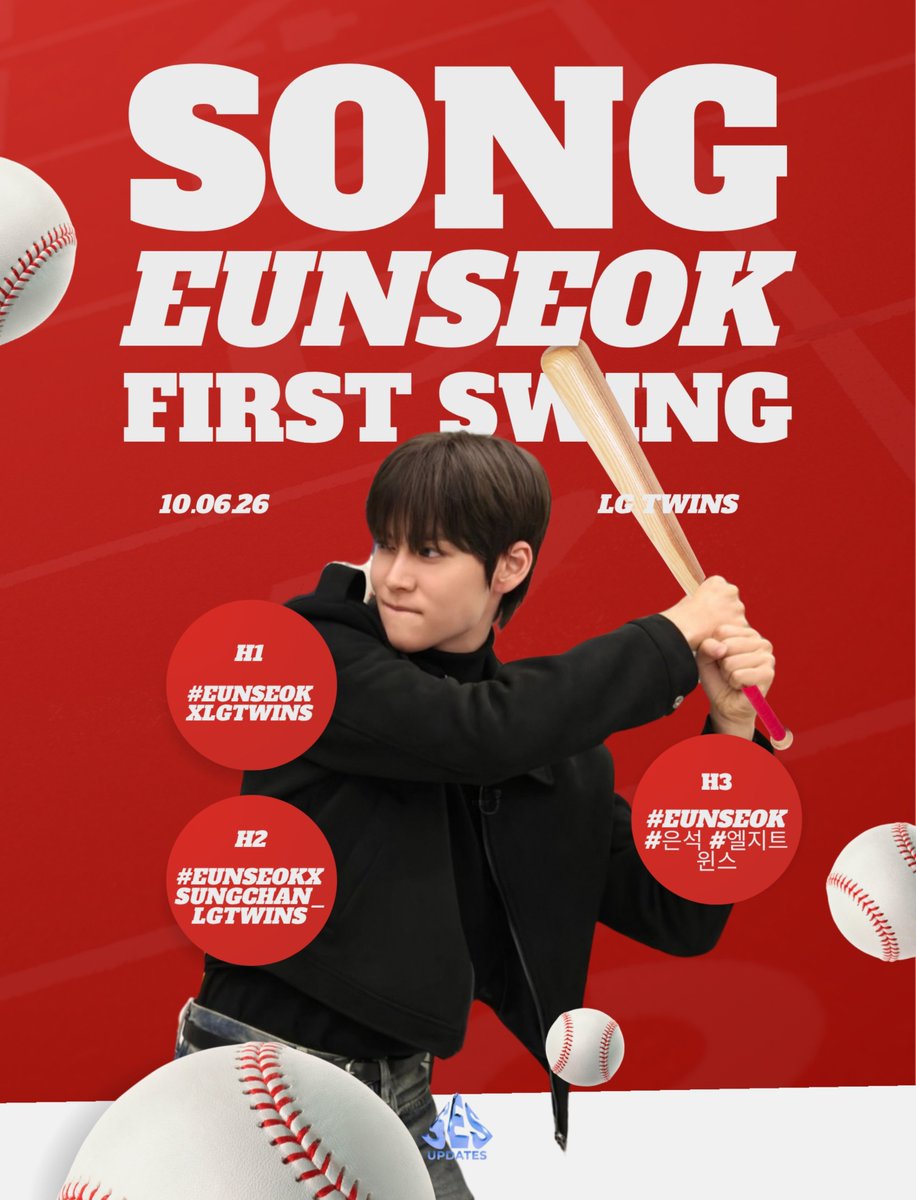 SES_Updates's tweet photo. [EUNSEOK ON THE FIELD]

Dolfs &amp; BRIIZEs! Eunseok will do his first swing for LG TWINS tomorrow! Celebrate with us by dropping the tags below. 🩵

SONG EUNSEOK FIRST SWING
#️⃣EUNSEOKxLGTWINS
#️⃣EUNSEOKxSUNGCHAN_LGTWINS
#️⃣EUNSEOK #️⃣은석 #️⃣엘지트윈스

⏰ 5:00PM KST
📅 10/06 https://t.co/Vg4adz4HQt