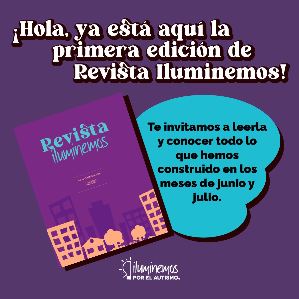 iluminemos_org's tweet photo. ¡Con mucha alegría les compartimos la primera edición de nuestra Revista Iluminemos! Entérate de todo lo que hemos hecho, lo que viene y mucho más. Descárgala aquí: https://t.co/JA6g2zeNvE
#RevistaIluminemos #Autismo #RevistaDigital https://t.co/WtkwE63qPg