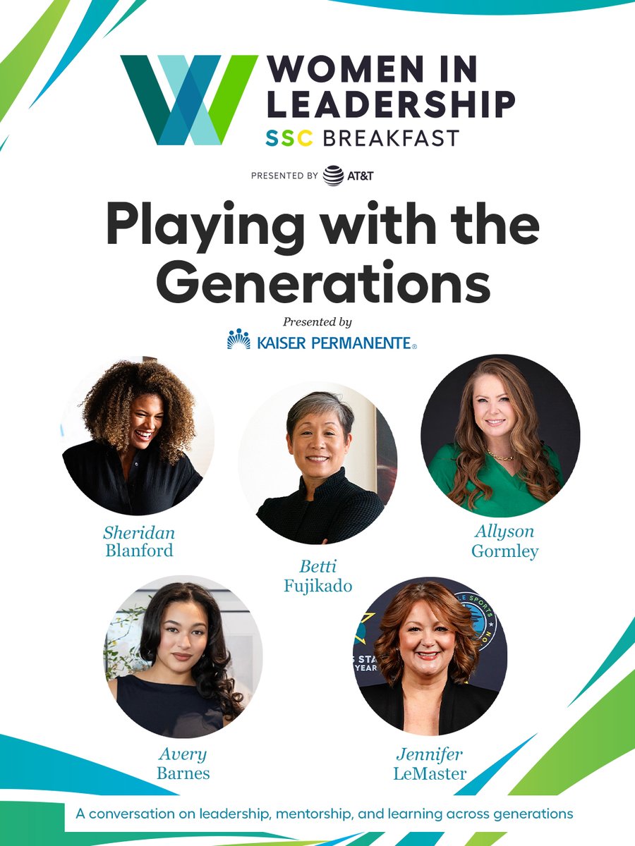 SeattleSC's tweet photo. Different generations. Shared experiences. One powerful conversation.
Meet the voices behind Playing With the Generations, presented by Kaiser Permanente, at this year’s Women in Leadership Breakfast.

#WomenInSportsMonth https://t.co/pra06jojlI