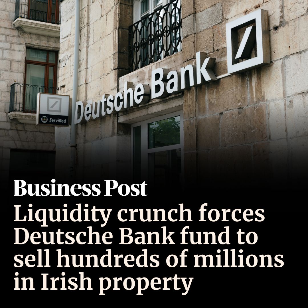 businessposthq's tweet photo. Deutsche Bank’s asset manager DWS is seeking to offload more than €300 million of Irish property assets as it grapples with liquidity problems at several of its German property funds 

https://t.co/IiK4vAEP7D https://t.co/wq9AEZ9wNn