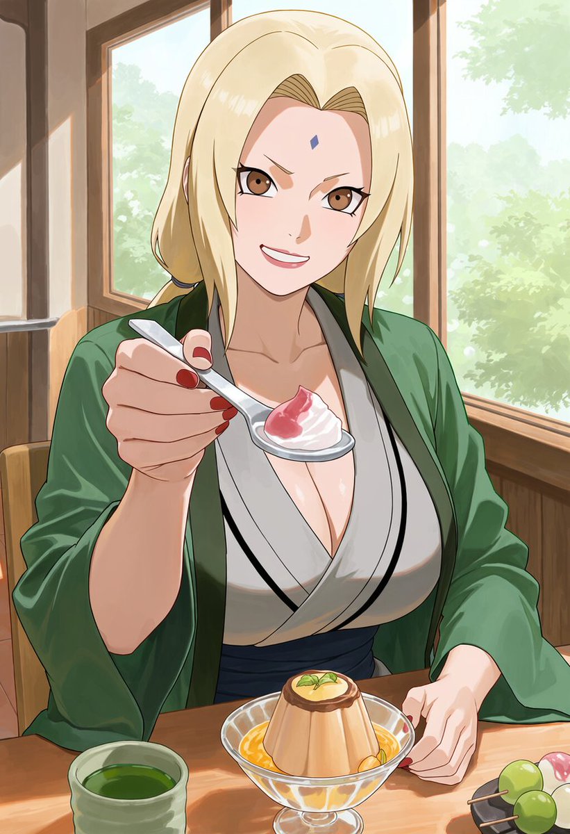 runoa_0's tweet photo. 「甘いものは別腹だ。
お前も食べるか？」

綱手 / Tsunade
#ナルト
#NARUTO
SFW illustration, No nudity, no suggestive intent. https://t.co/ptwWrZbtzy