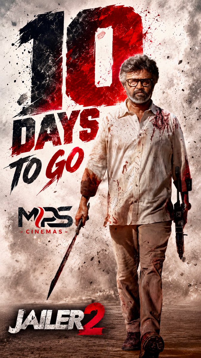 MPSCinemas's tweet photo. #Jailer2💥🥵10 Days to go

#jailer #rajinikanth #superstar #anirudh #nelson #mohanlal #sjsuryah #vidyabalan #shivarajkumar #yogibabu #suraj #jailer2fromoct15th #thalaivar #Thalaivar_Rajinikanth #hukum #oneman https://t.co/bPz9tbAvXS
