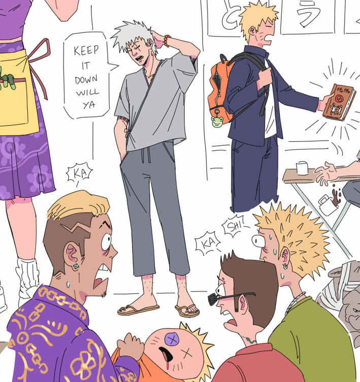 leiandroid's tweet photo. oh yea.....naruto never finds out but kakashi is yakuza and the tofu&amp;tea shop is a front
#NARUTO #modernau #kakashi https://t.co/QYzVXKLtmZ