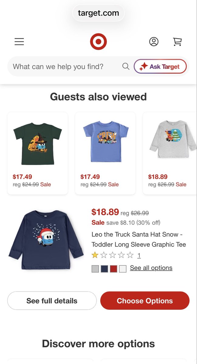 PRBecker's tweet photo. #LeotheTruck @Target #SantaHatSnow - Toddler Long Sleeve Graphic Tee - 3T - Target - https://t.co/h1hPP1KNss #GoogleAlerts https://t.co/N2qbicn1Ku