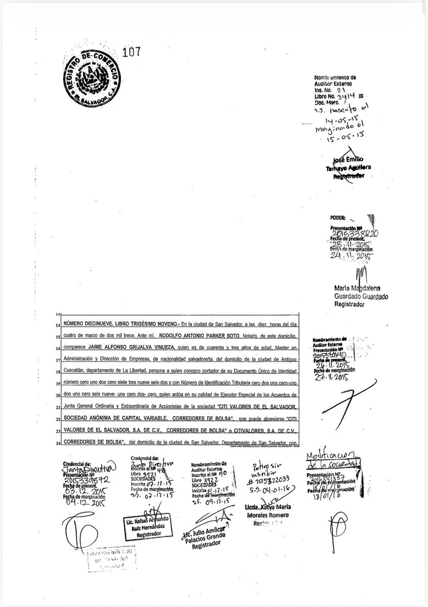 CajaNegraSV's tweet photo. #LAVAMOS | La relación entre @vamoselsalvador y el conglomerado financiero CITIBANK quedó oficializada en esta escritura pública, bajo los oficios notariales del exdiputado del PDC prófugo, Rodolfo Parker. 👇🏻

Leer más: https://t.co/EqIzH1e6eJ https://t.co/HT4xI5Ld2j