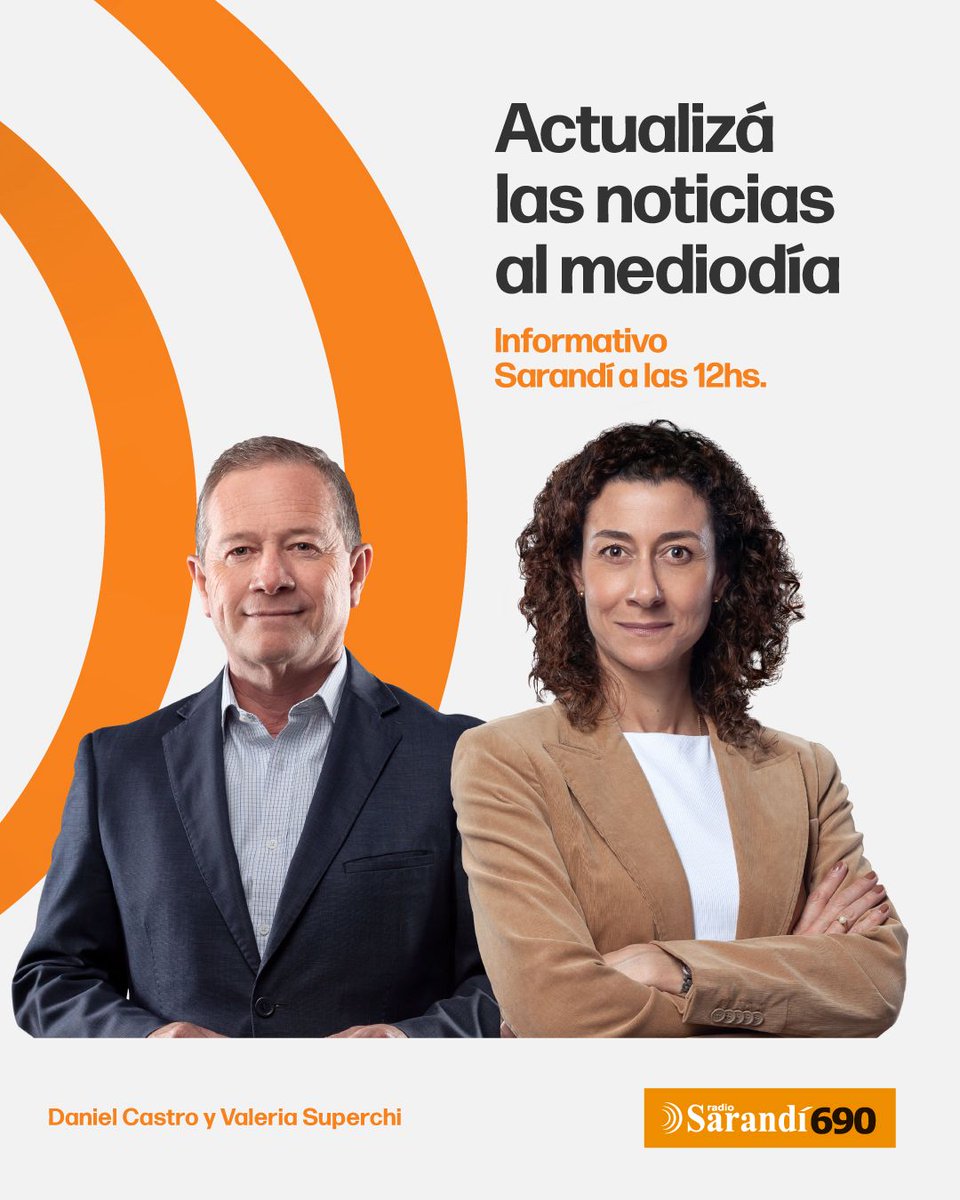 RadioSarandi690's tweet photo. #AHORA | Al Aire #InformativoSarandí de 12 a 14 horas   

Las noticias con @dcastro65 y @ValeriaSuperchi

Producción: @enzovillalba

Hoy entrevista al politólgo Adolfo Garcé (@fitogarce)

🔴 Seguí la transmisión por YouTube:
https://t.co/2UqD6CiihR https://t.co/DsF5OCSV4j