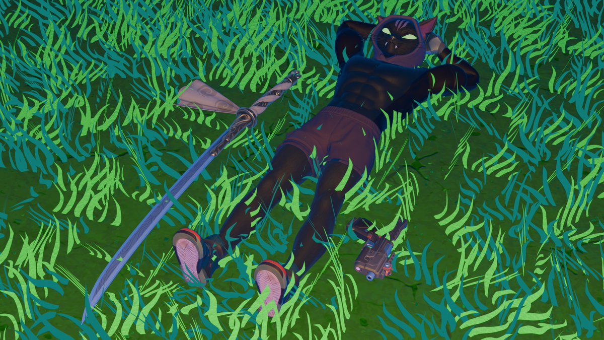 RadMichael2026's tweet photo. Shirtless Nyanja is relaxing outside and enjoy sunbath.
(He really like sunbathing) https://t.co/neO6NT0bU2