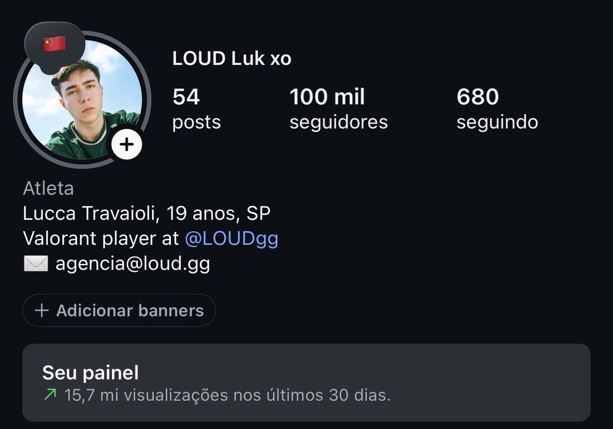 loud_lukxo's tweet photo. Passando pra agradecer os 100K no Instagram galera, surreal isso tudo

Obrigado 💚 https://t.co/QLgQH9GYvt
