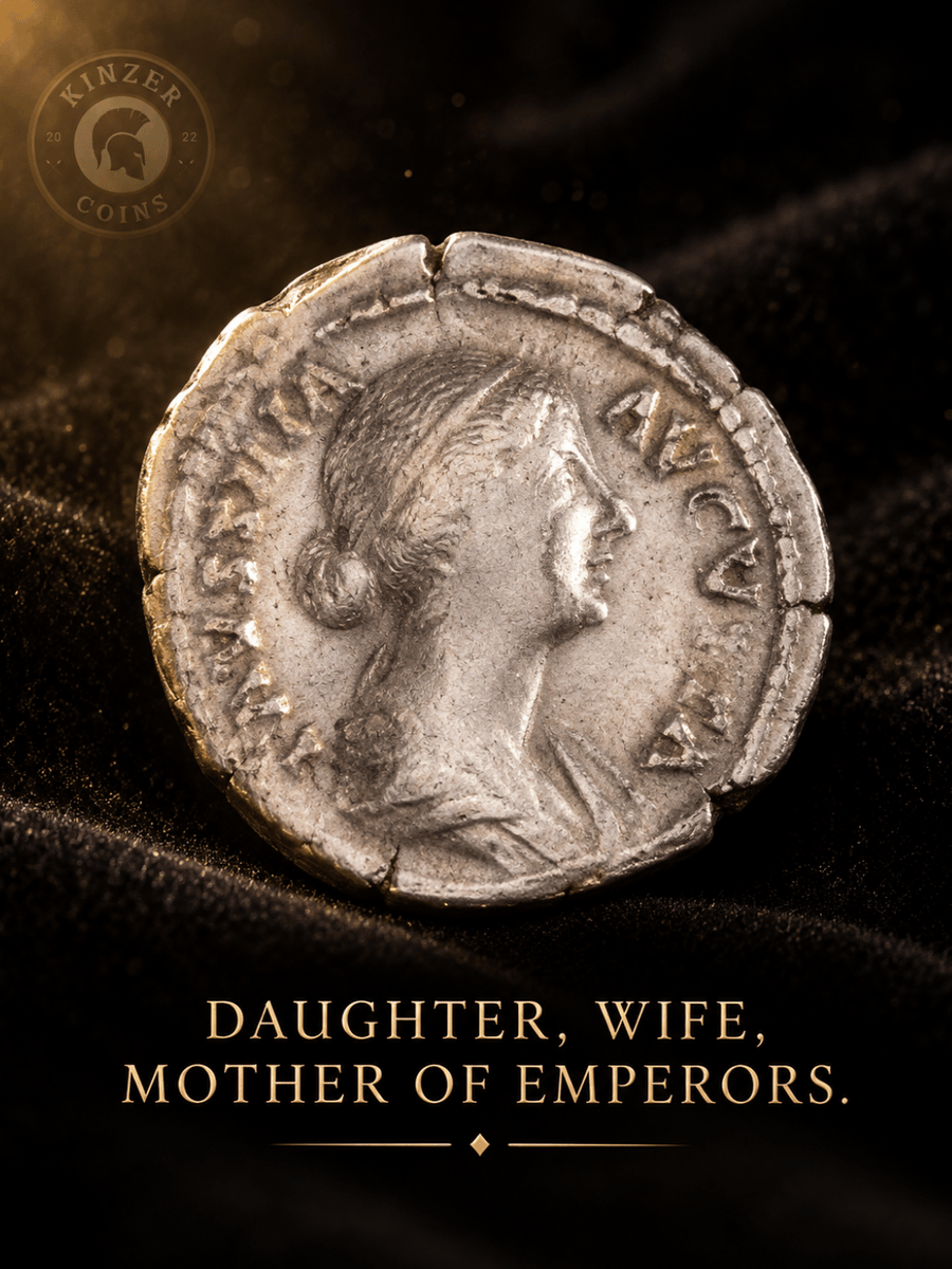 KinzerCoins's tweet photo. Daughter of Antoninus Pius. Wife of Marcus Aurelius. Faustina the Younger, silver denarius, CE 147 to 175, NGC VF.
Would you raise a dynasty?
https://t.co/miQzJB5jl3
#AncientCoins #RomanEmpire #Numismatics #AncientRome #FaustinaTheYounger #RomanHistory #CoinCollecting #History https://t.co/EtdXEsNSnF