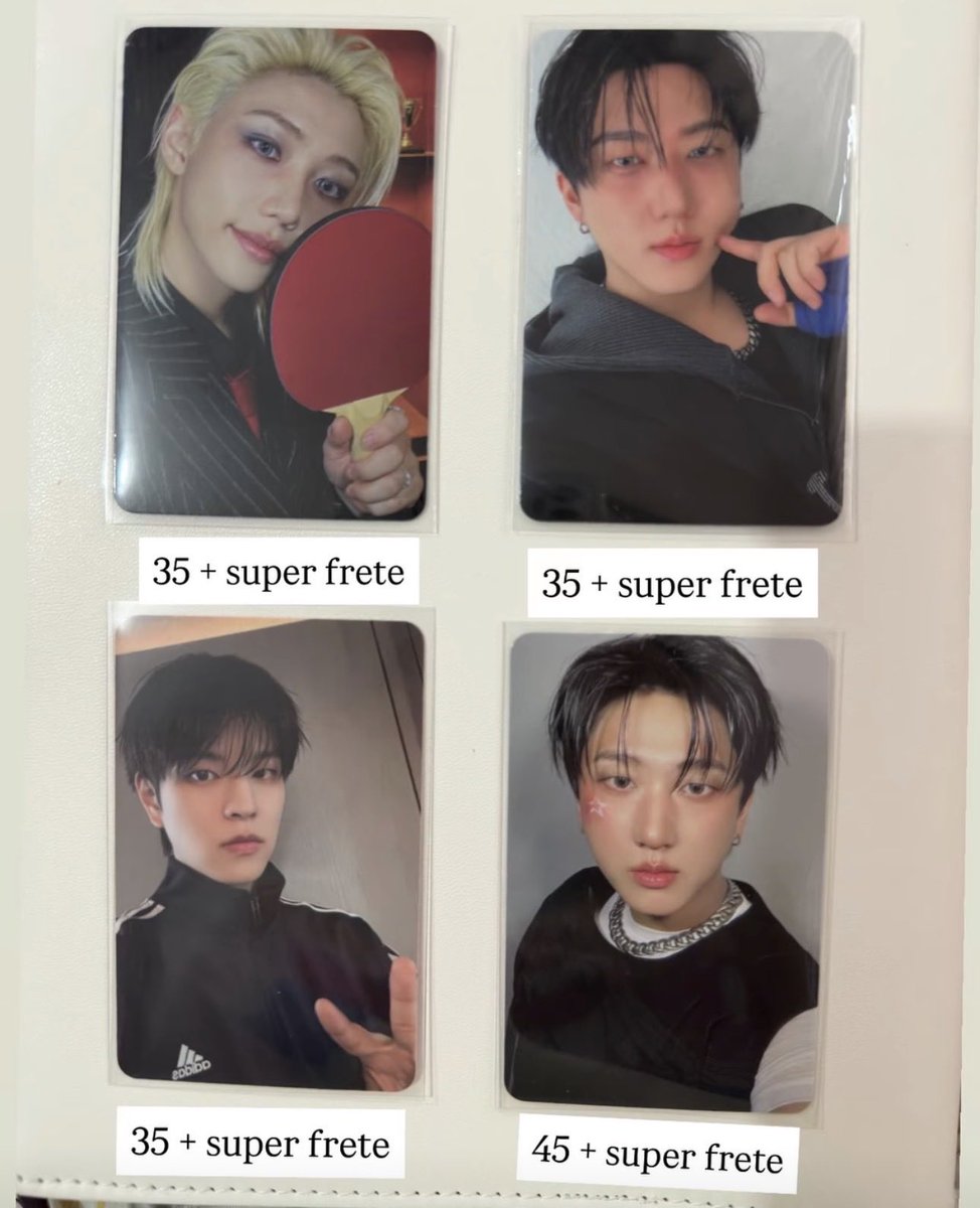 ilvvbangchan's tweet photo. VENDO/ VENDA photocards stray kids
-valores na imagem + frete a calcular
-reservo no max 3 dias com certeza de compra
-envio em até duas semanas
-sensitive buyer e time wasting❎
- ig: gnaberry_
*dou preferência se levar mais de um card
felix seugmin changbin photocard oficial https://t.co/m0QhkED7Ra
