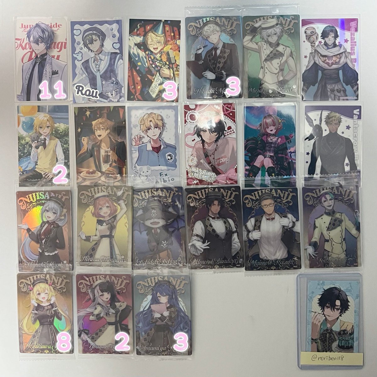 noriben118's tweet photo. 【交換/譲渡】にじさんじ フォト風カード フォトカ コレカ ステッカー ウエハース 1 2 まねきねこ にじフェス せめよん ノスタルジア

譲：1~6枚目(数字は所持数)
求：IDの方>7~8枚目,リトリン or買取

郵送or手渡し

一部厳しめ・抱き合わせあり

検索からでもお気軽にお声掛けください https://t.co/XQENU14JPh