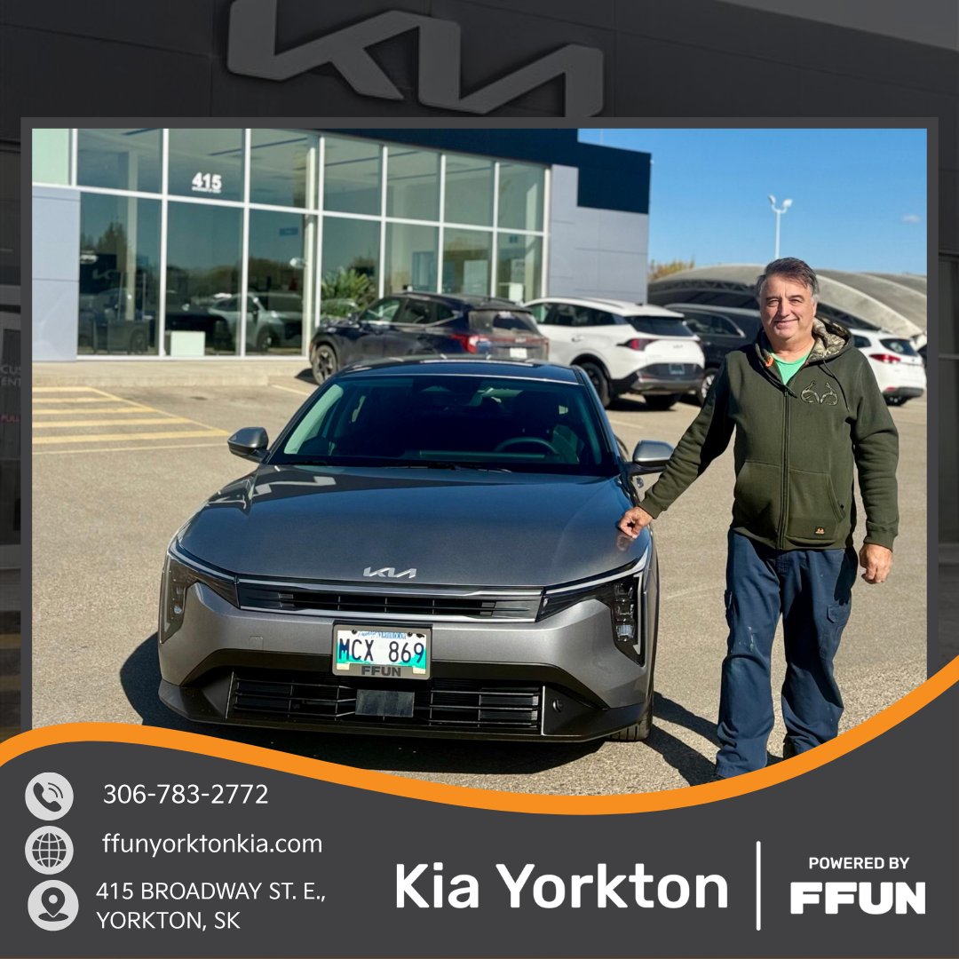 ffunkiayorkton's tweet photo. π Congratulations to Kenneth on driving home in his brand new 2026 Kia K4 LX! πβ¨ Thank you for choosing FFUN Kia Yorkton. Wishing you many happy journeys ahead! ππ
#FFUNKiaYorkton #FFUN #Sold #KiaK4 #NewRide #HappyCustomer #DriveHappy #Yorkton #Sask πππ https://t.co/EkBL6B4nxK