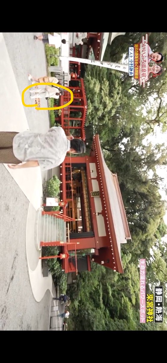 ComKpmusic's tweet photo. 熱海旅行で来宮神社行ったときテレビ撮影していたから何の撮影かなって思ったけど
私たち映ってた笑！！ https://t.co/CnSrXV37E6