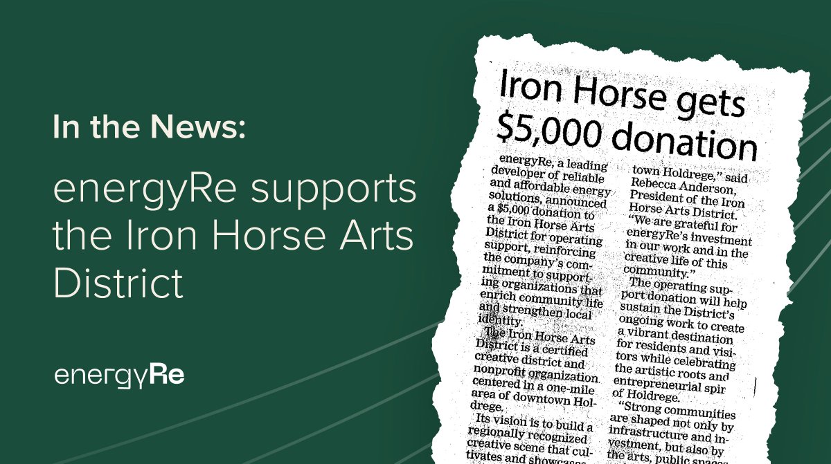 energyReLLC's tweet photo. The Holdrege Daily Citizen covered our $5,000 donation to the Iron Horse Arts District, supporting their important work bringing art, culture, and community life to downtown Holdrege. https://t.co/PjGdDHB7dG