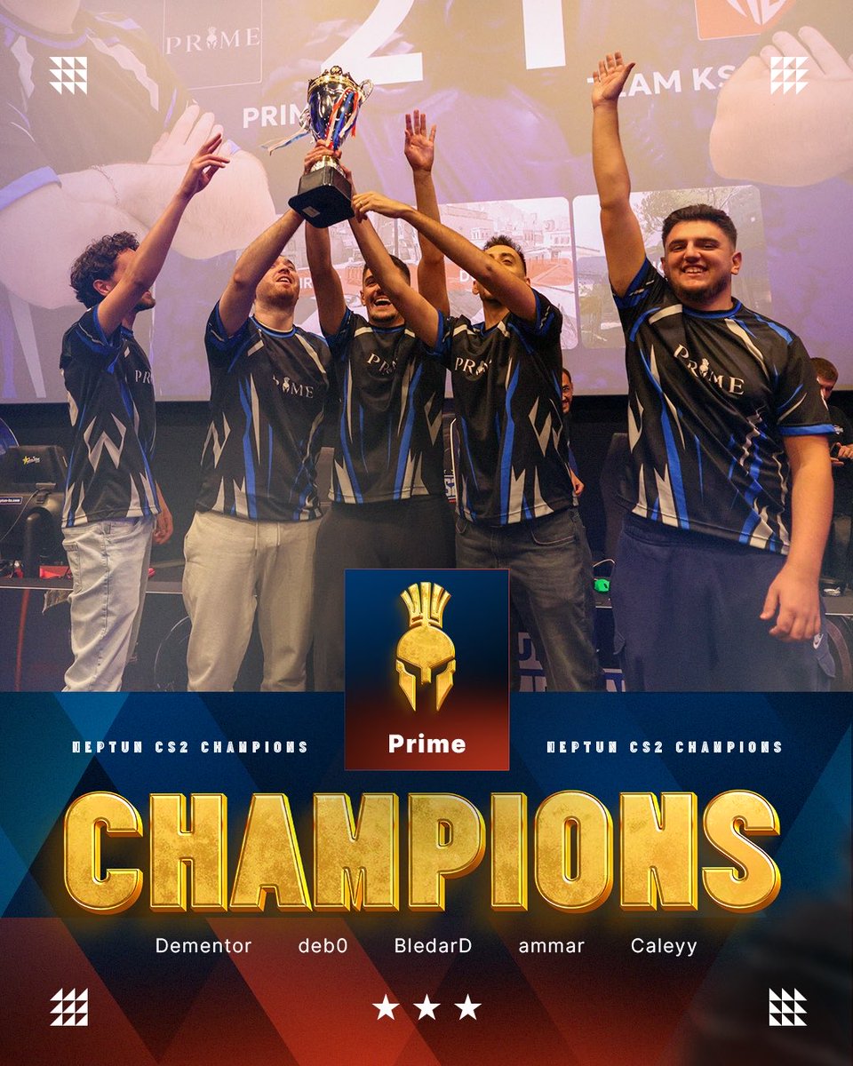 XPortalesports's tweet photo. PRIME është kampion i NEPTUN CS2 Champions 2026, duke mposhtur TEAM KS në Finalen e Madhe me rezultat 2:1! 🏆🔵
Faleminderit të gjitha ekipeve që u bënë pjesë e këtij edicioni të veçantë! 🙌
Shihemi vitin tjetër! 🔵
#neptunks #finals #champions #xportalesports https://t.co/FK56fvjeTF