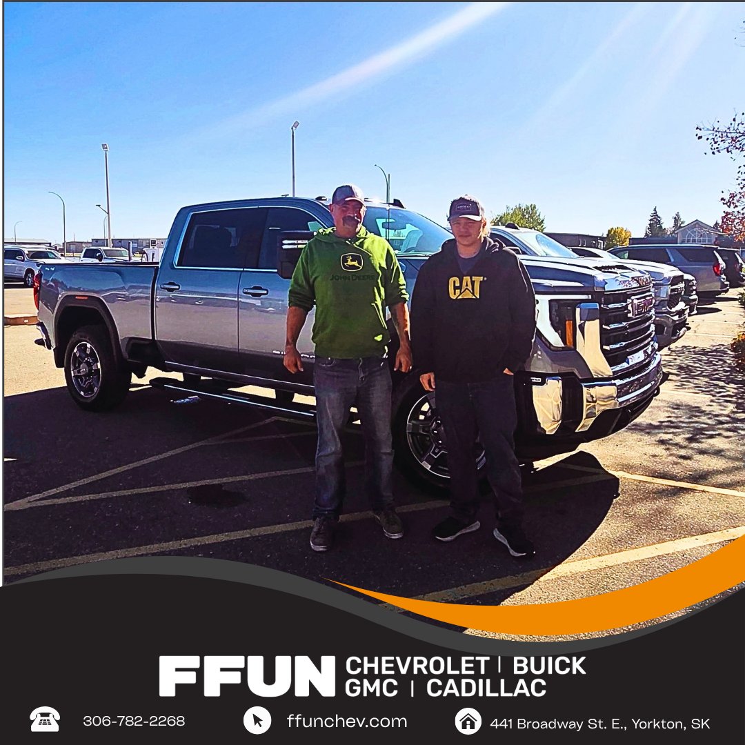 ffunchev's tweet photo. π Congrats to Ray on driving away in his brand new 2026 GMC Sierra 2500HD SLE! What a great-looking truck! ππ Thank you for choosing FFUN Chev, and enjoy every journey ahead! π
#FFUNChev #FFUN #Sold #GMCSierra2500HD #NewTruck #HappyCustomer #DriveHappy #Yorkton #Sask πβ¨π https://t.co/5WRhW4sY59