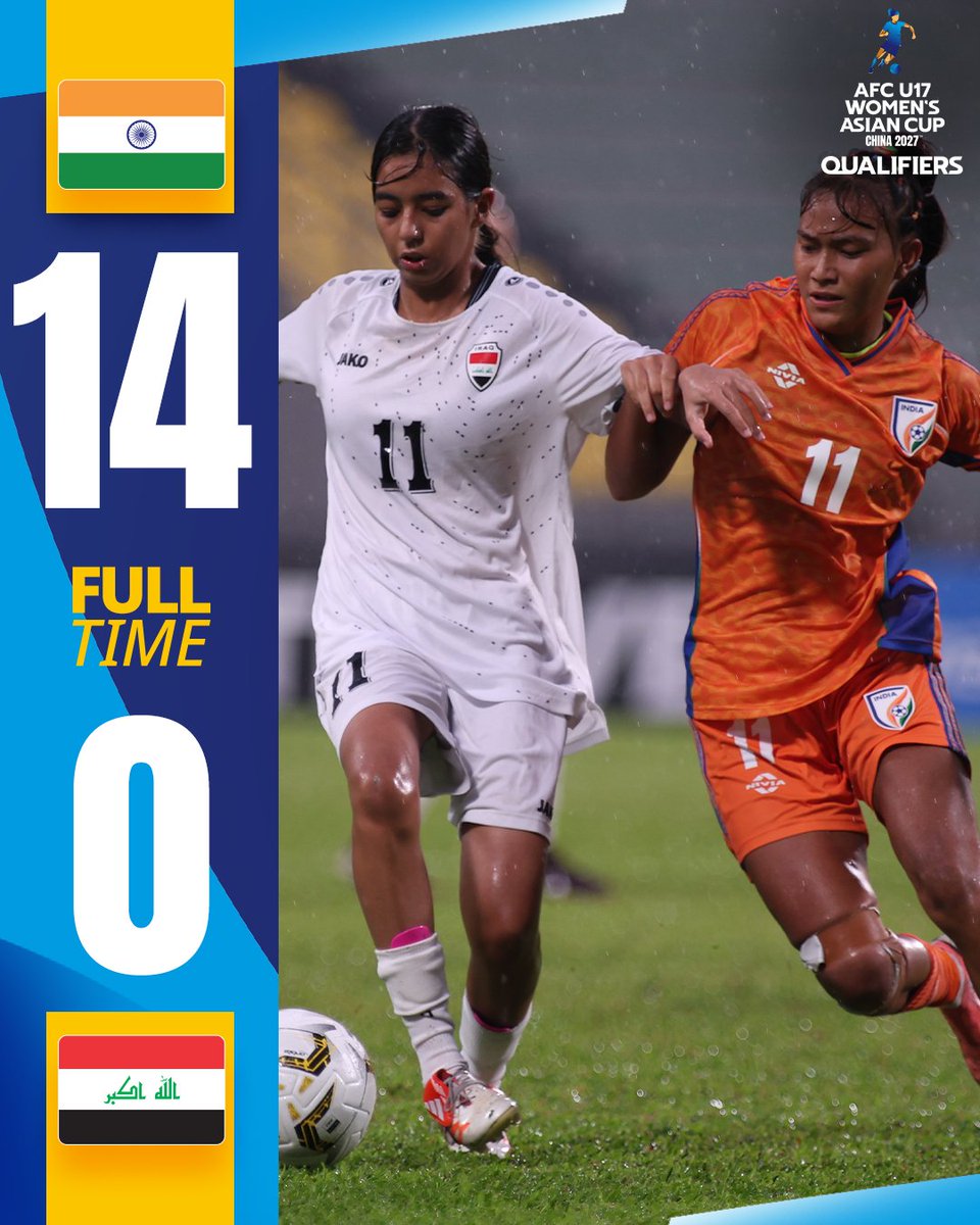 TheAWCL's tweet photo. 🇮🇳 India impress early on as 🇲🇾 Malaysia also rack up the three points in #U17WAC Qualifiers Group E! https://t.co/crgWdSMevS