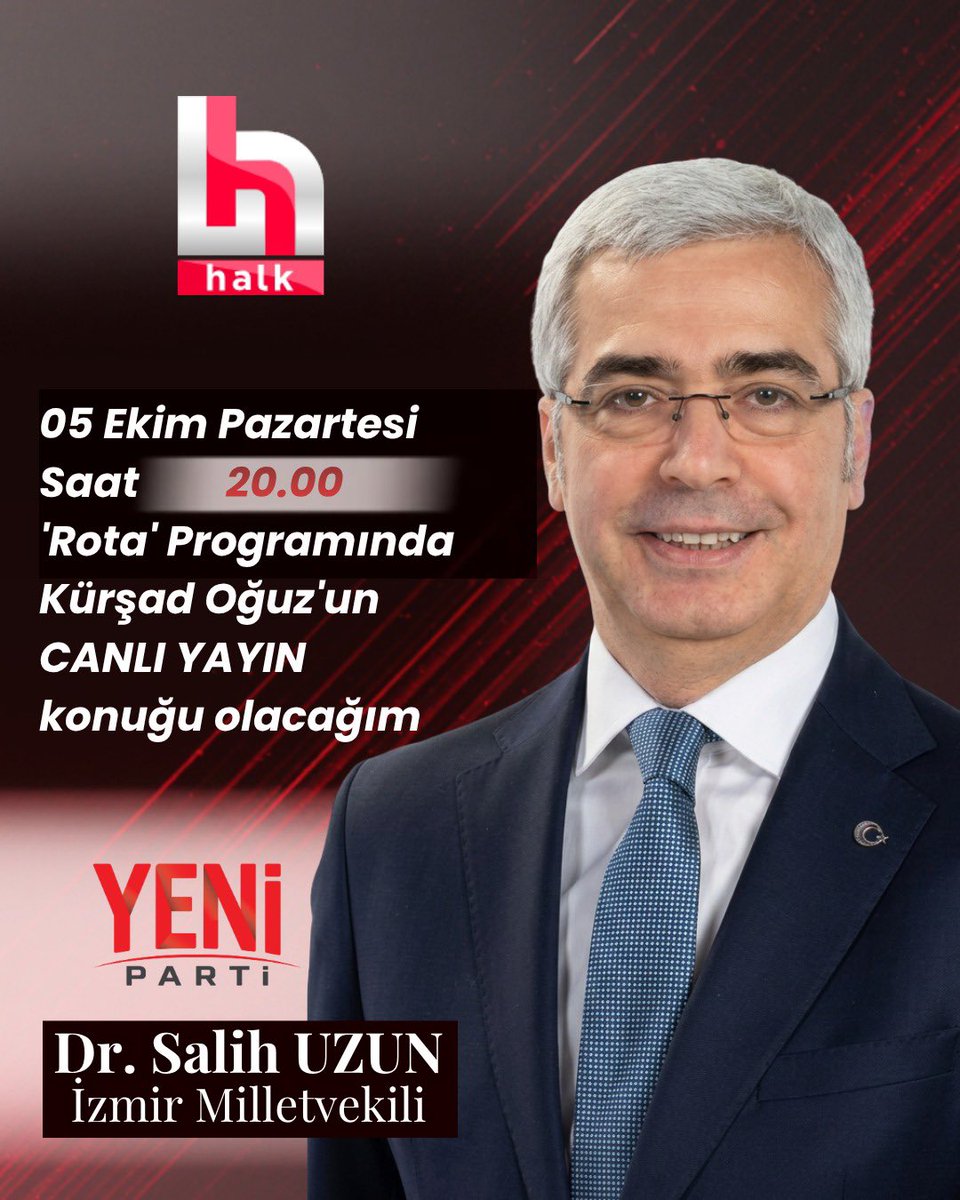 SalihUzunDr's tweet photo. Bu akşam
(5 Ekim Pazartesi)
Saat 20:00
Halk TV’de 
Kürşad Oğuz’un konuğu olacağım.

@halktvcomtr @kursadoguz https://t.co/Guv7QzIsRX