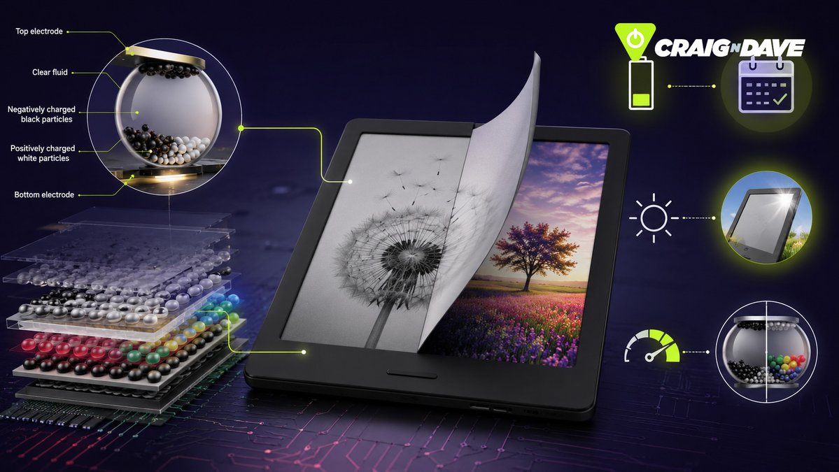 craigndave1's tweet photo. E-ink = screens that behave like paper… powered by tiny charged particles that really don’t like being rushed 😄

Why does it use so little power? And why has colour taken so long?

Find out more 👉 https://t.co/zq55t0VSfn

#TeamCompSci #CraignDave #EInk #TechExplained #STEM https://t.co/7RlBETdmK4
